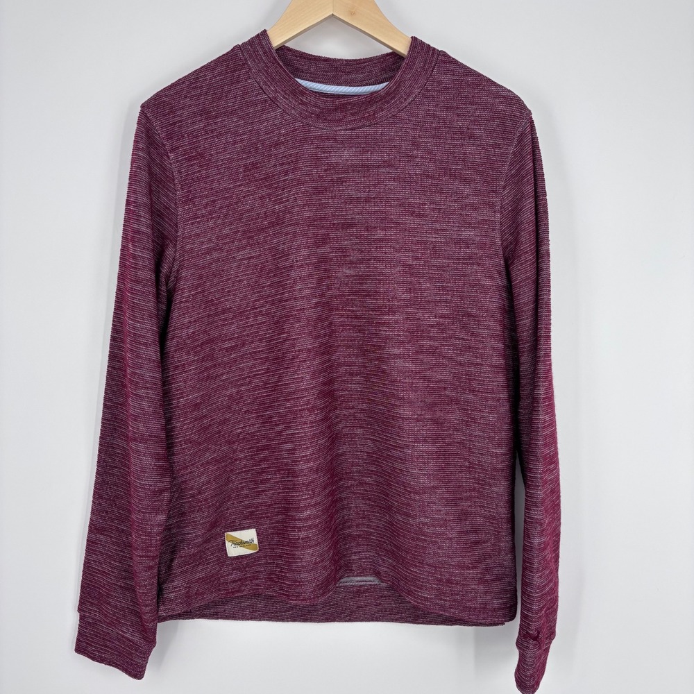 Tracksmith Merino Wool Blend Pullover Mens L Maroon Long Sleeve Running Shirt